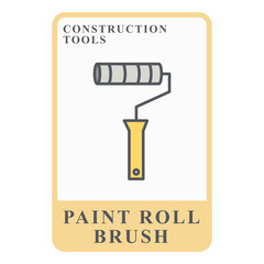 Paint Roll Brush Construction Customizable Playing Name Card