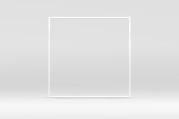 White 3d squared frame geometric modern minimal showcase for product show realistic vector