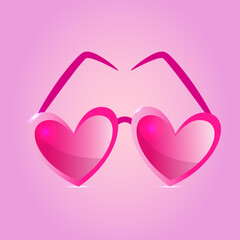Pink glasses. Barbicore style. Vector illustration.