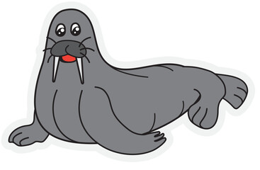 illustration of a walrus cartoon