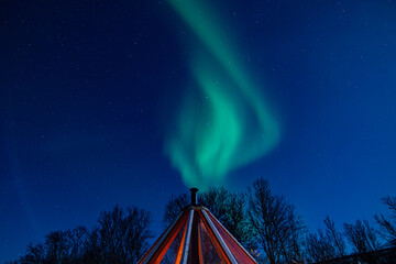 Tiny house in northerns lights