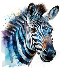 watercolor zebra clipart, Generative Ai