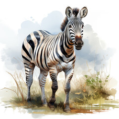 watercolor zebra clipart, Generative Ai