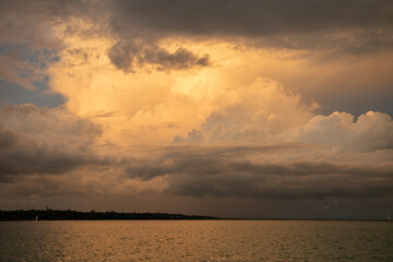 sunset lights in the clouds