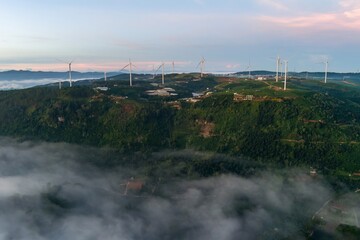 power station in the fog