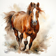 watercolor Horse clipart, Generative Ai