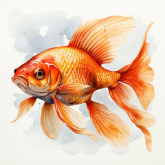 watercolor Goldfish clipart, Generative Ai