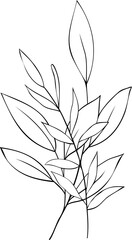 Line Leaves Branch Art