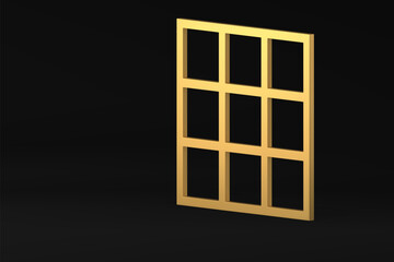 Golden 3d grid isometric wall background for luxury product commercial presentation realistic vector