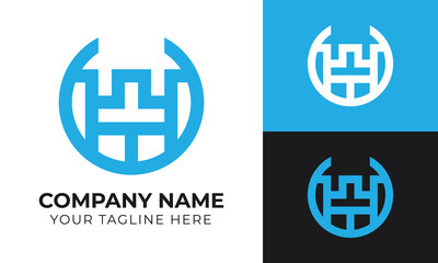 Fototapeta premium Modern minimal monogram abstract logo design template for your company