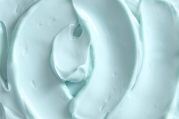 Blue skin care cosmetic beauty cream texture background in close up