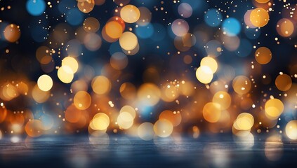 Abstract bokeh background. Christmas and New Year holidays background.