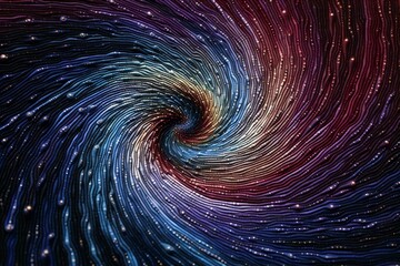 Spinning Universe Vortex: A Cosmic Embroidery Artwork, Generativ