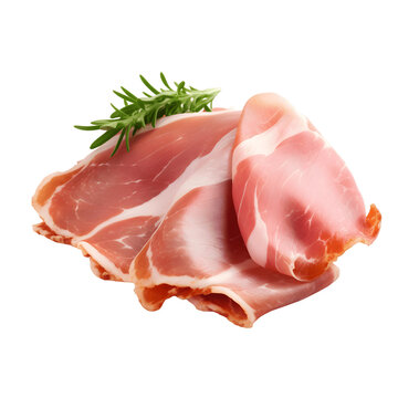 Prosciutto Served on a Platter Isolated on White Background
