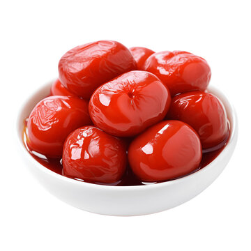 Umeboshi Fermented Plums Arranged Isolated on White Background
