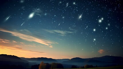 Fototapeta na wymiar a beautiful night with a serene sky filled with stars