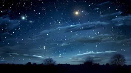 Fototapeta premium a beautiful night with a serene sky filled with stars