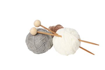 PNG, Cozy hobby - knitting, isolated on white background