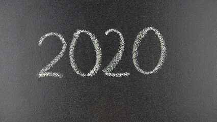 Writing 2021 Year instead of 2020 with Chalk on Blackboard