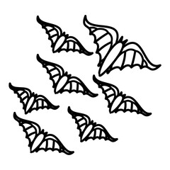 Bat flying con design illustration template