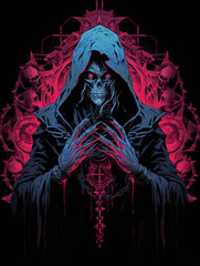 necromancer invoking t shirt design for print design