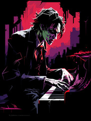 vampire music in the night print design