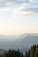 Mountain layers of The Chartreuse mountains and Grésivaudan valley in french alps.