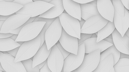 white leaves seamless pattern background