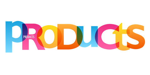 PRODUCTS colorful vector typography banner