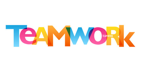 TEAMWORK colorful vector typography banner