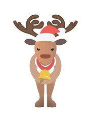 クリスマスの立っているかわいいトナカイ