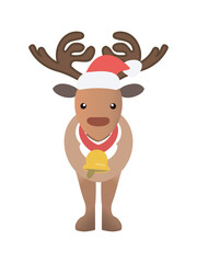 クリスマスの立っているかわいいトナカイ