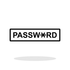 Password logo in flat style. Password lettering with star symbol for your web site design, logo, app, UI 