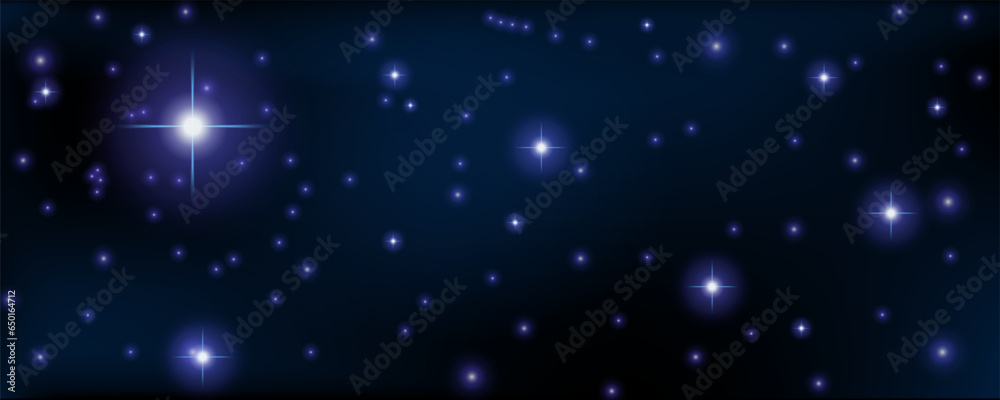 Wall mural concept of web banner. magic color galaxy. horizontal space background with realistic nebula, stardu