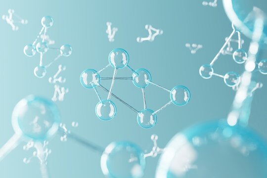 Abstract structure for Science or medical background with molecule or atom, 3d illustration.