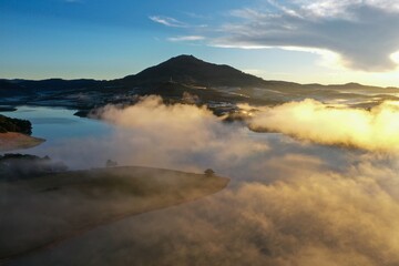 sunrise over the river