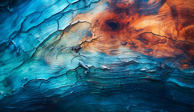 Closeup abstract tree stump or nature pattern color background.exotic wallpaper in painting style.wavy wave art shape