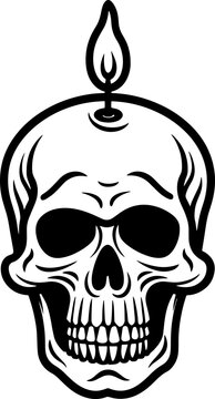 Skull-shaped candle holder icon
