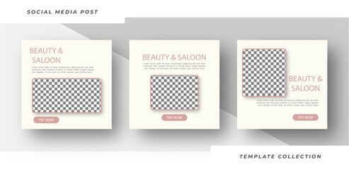 Beauty saloon instagram posts collection for cosmetic or skincare products