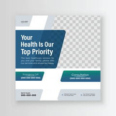 Fototapeta premium Medical Healthcare Social Media Post-Banner Or Template Design