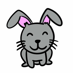 Fototapeta premium cute rabbit animal character on white background