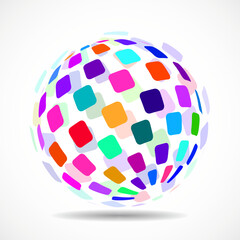Abstract globe sphere of squares. Vector illustration