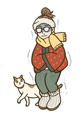 とにかく寒がりな女性