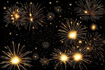 Fototapeta na wymiar Silvester party New year Fireworks background banner panorama long- Colorful firework and bokeh lights on rustic black wooden texture, with space for text.