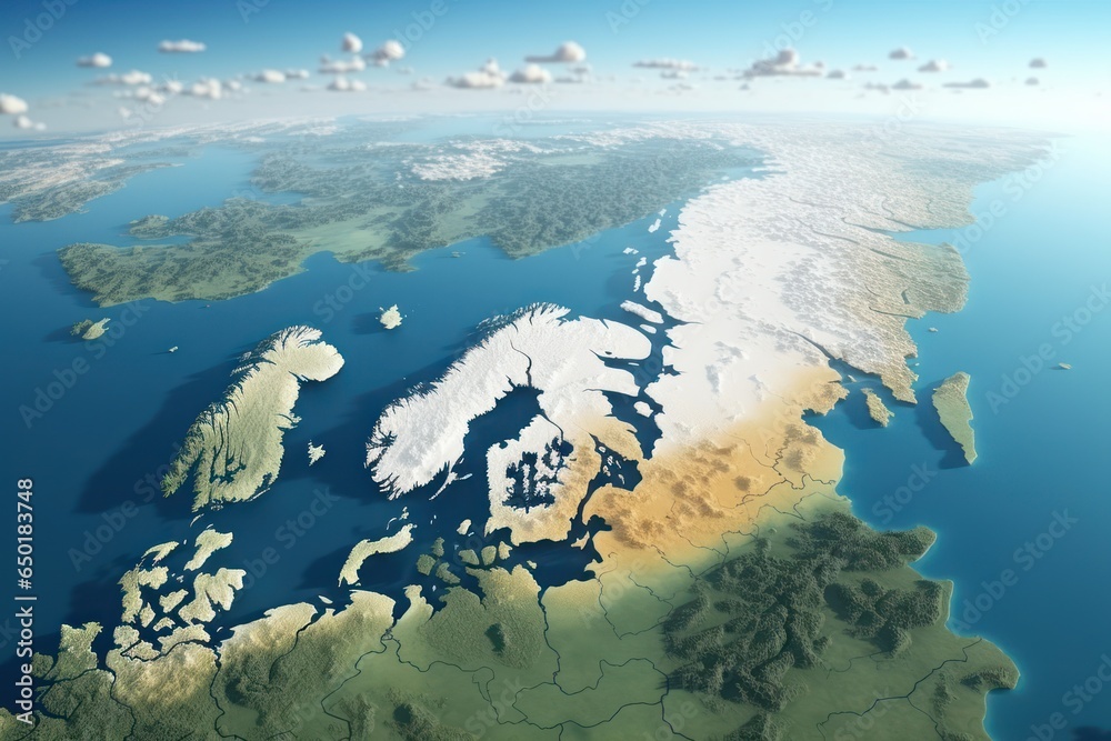 Poster A computer-generated image of a map of the world. This versatile illustration can be used in various projects and presentations.