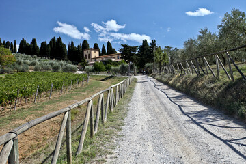 Narrow Road to an old Building in Italy
