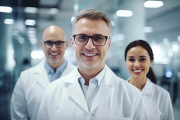 Obraz premium Close-Up View of Collaborative Scientists