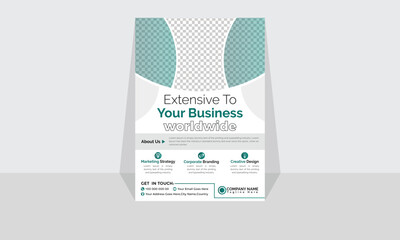 Corporate modern business flyer template design set, minimal business flyer templete or eye catching flyer design, flyer in A4 with colorful business proposal, modern with grey and green flyer