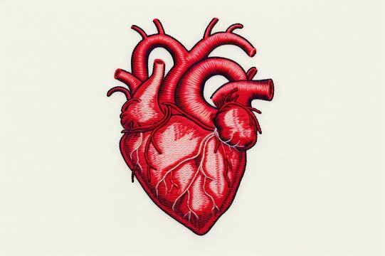 Anatomical Artistry: Detailed Heart with Arteries and Veins Embr