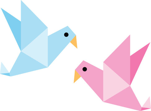 Origami paper bird vector image